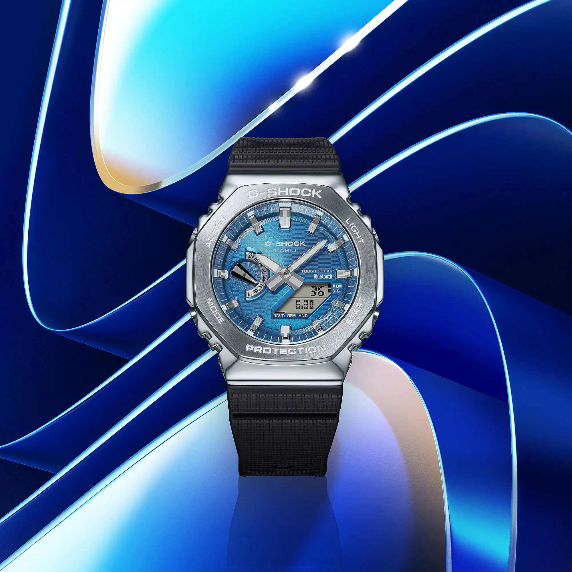 G-Shock Solar Power Blue Dial Black Resin Band Watch GBM2100A-2B