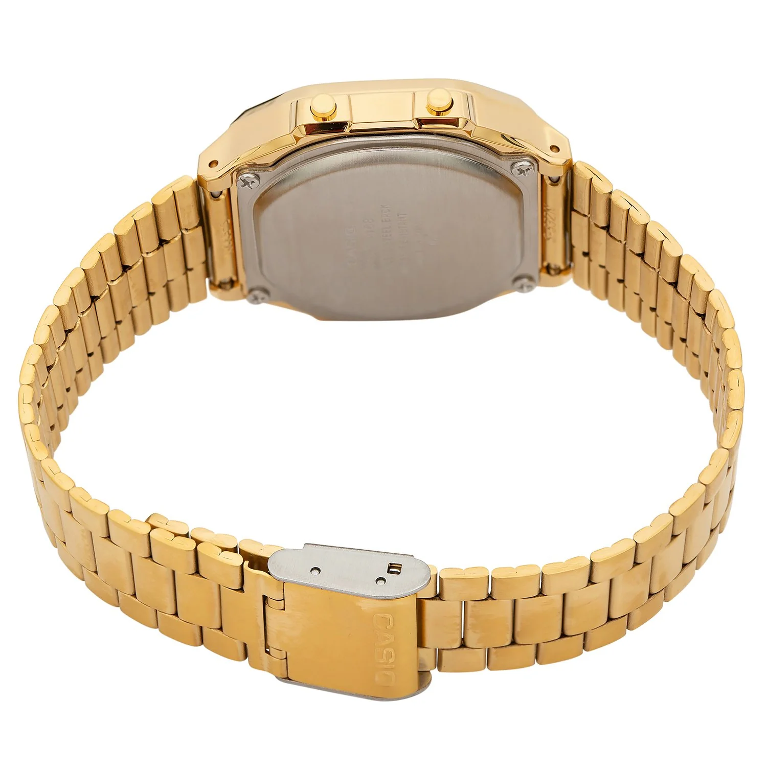 Casio Digital Alarm Chrono Gold Stainless Steel Unisex Watch A168WG-9W