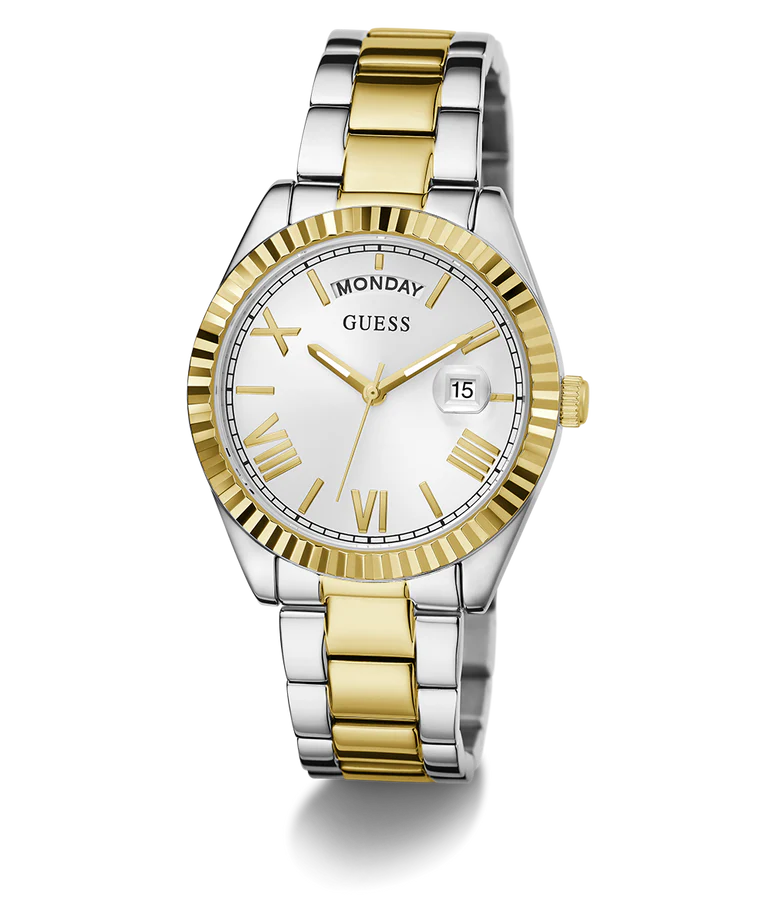 Guess Ladies Two-Toned Luna Day-Date Watch GW0308L6