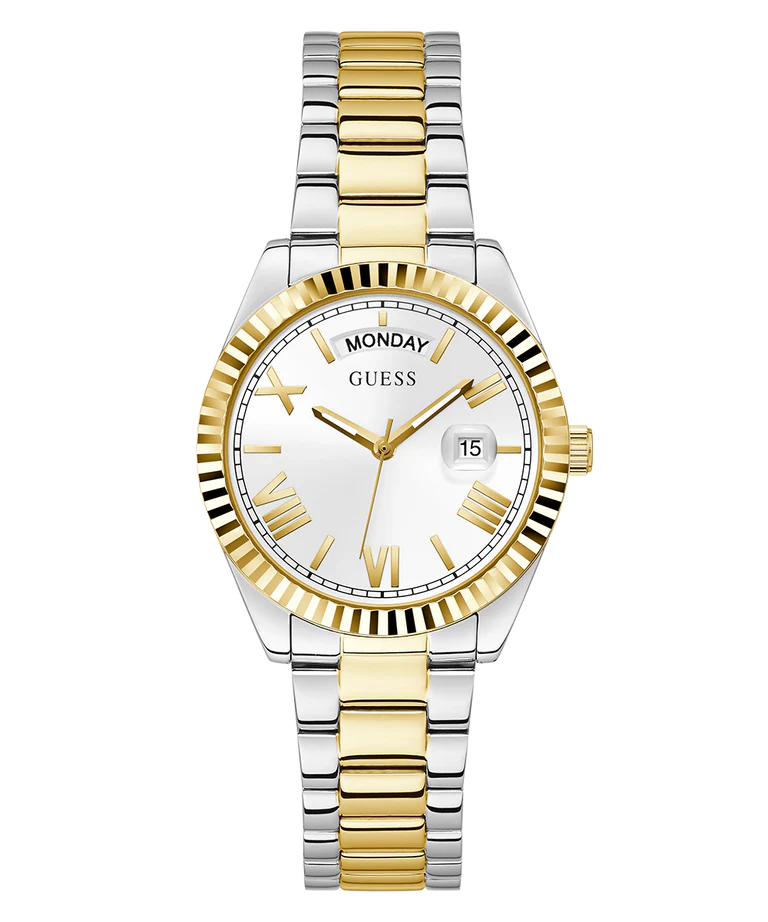 Guess Ladies Two-Toned Luna Day-Date Watch GW0308L6