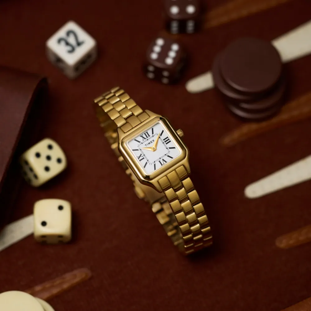 Timex Legacy Addison Trend Square Silver Dial Gold Stainless Steel Women's Watch TW2Y23700