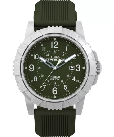 Timex Expedition North Tide 温度指南针棕色皮革表带手表 T2N721