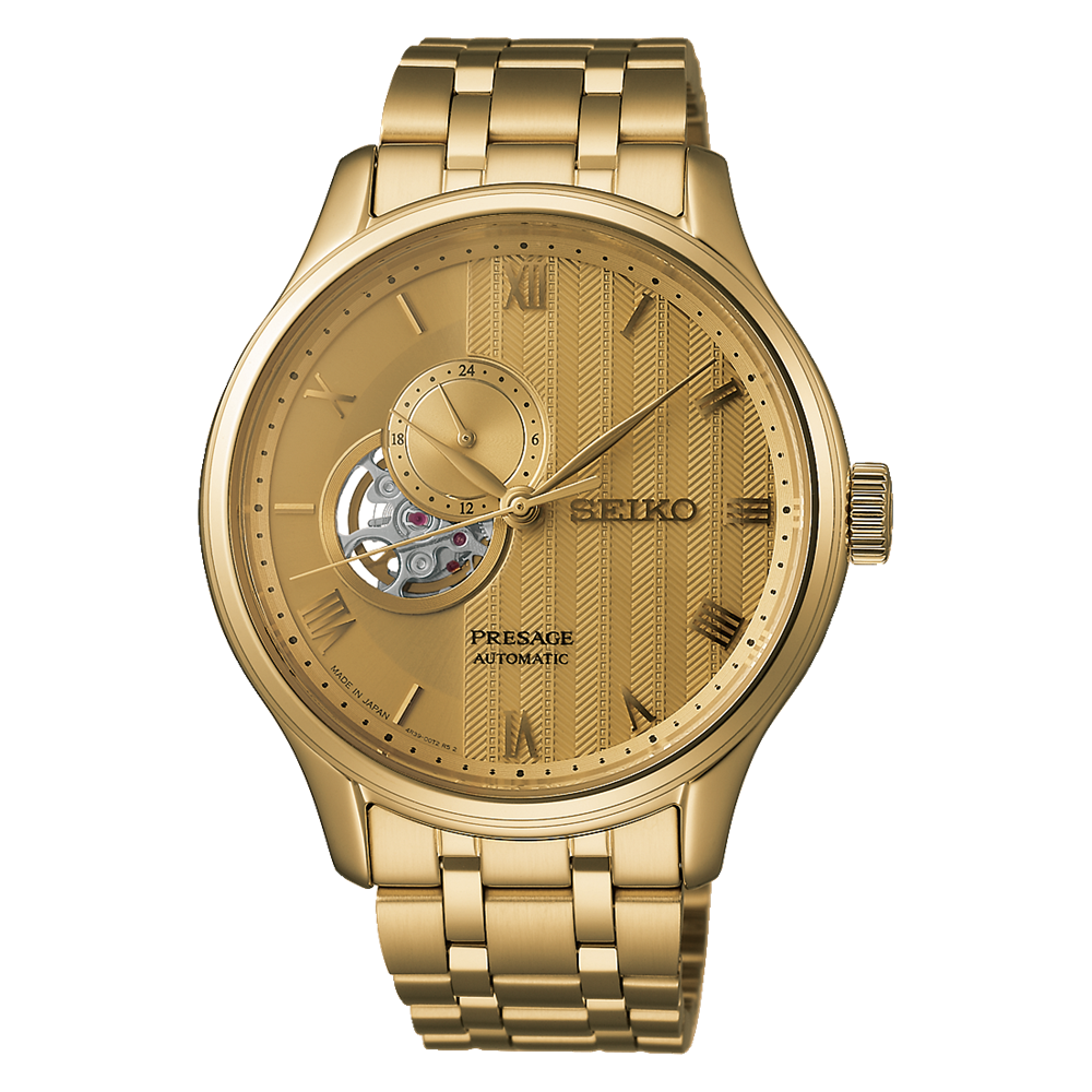 Seiko Presage Gold Dial Japanese Garden Gold Watch SSA468J
