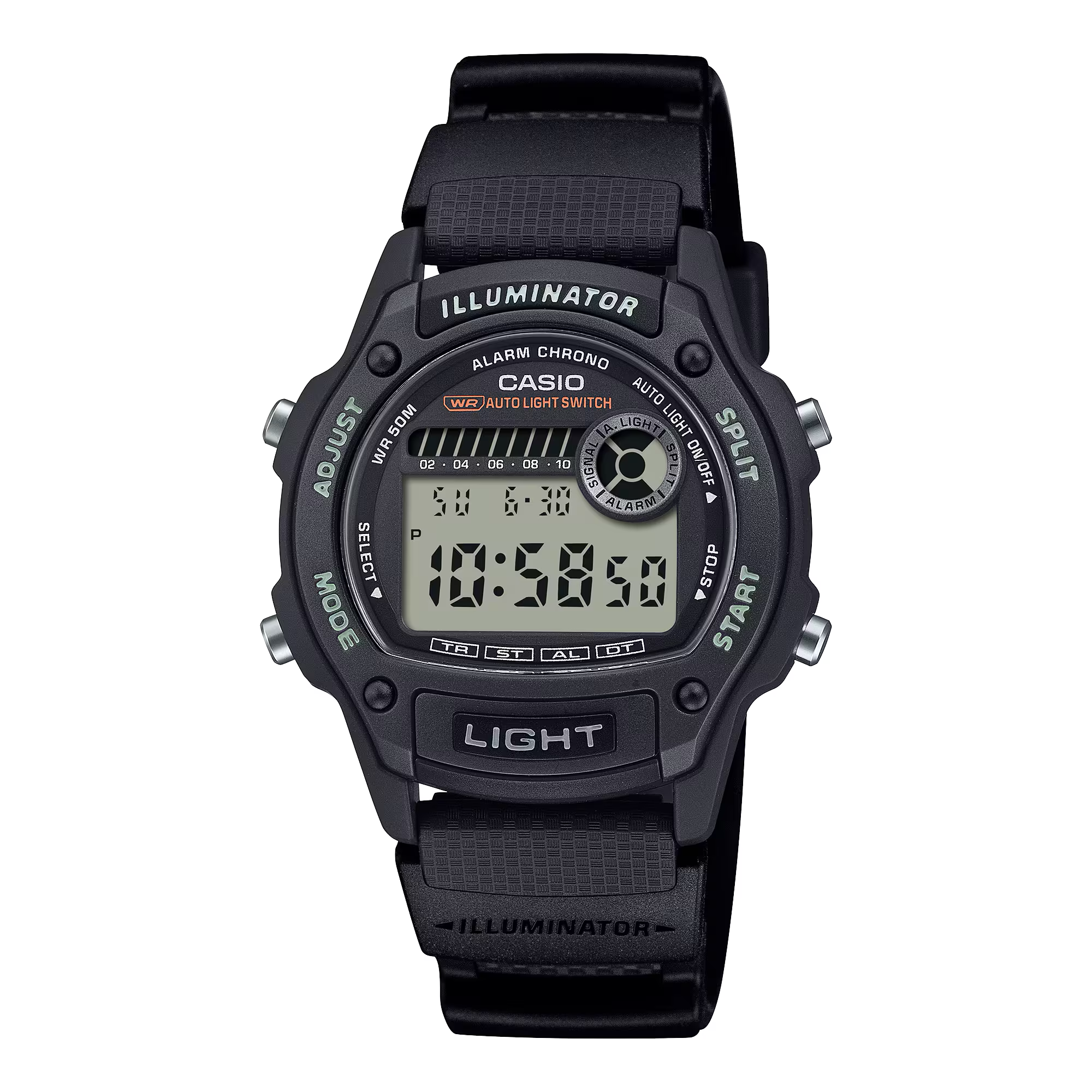 Casio Digital Mid Sized Watch Black Rubber Band W220H-1A