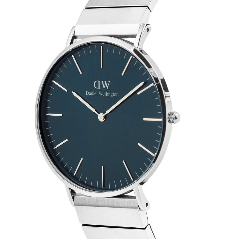 Daniel Wellington 经典钢琴链北极银腕表