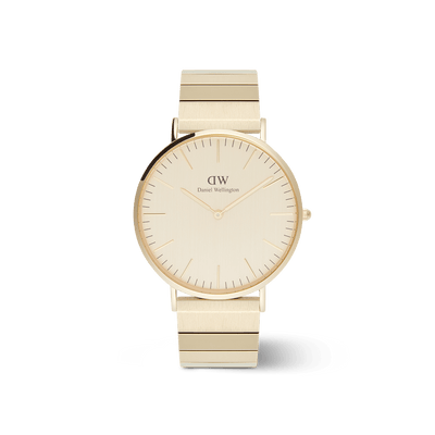 Daniel Wellington 经典钢琴链金色 Unitone 手表