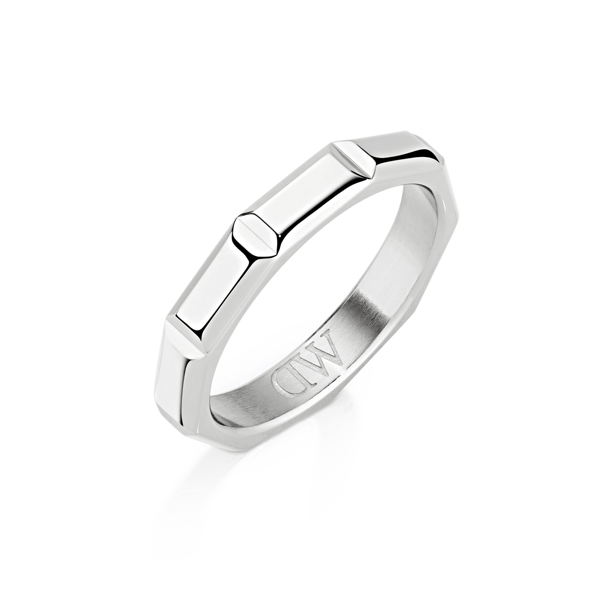 Daniel Wellington Bric Ring Icon Silver in recycled stainless steel