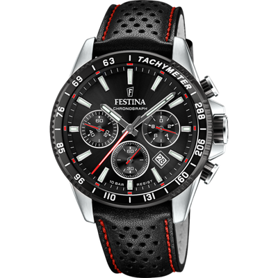 Festina Black Dial Black Leather Strap Men's Watch F20561/4