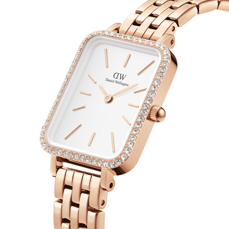 Daniel Wellington Quadro 20X26mm Bezel 5-Link White Dial Watch DW00100672