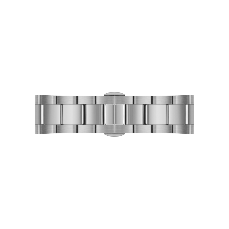 Metal watch bracelet or link band for a wristwatch.