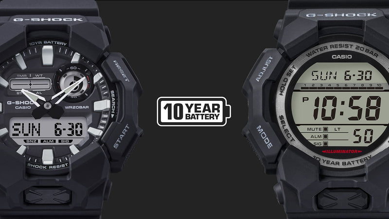 G-Shock 模拟数字黑色树脂表带手表 GA010-1A