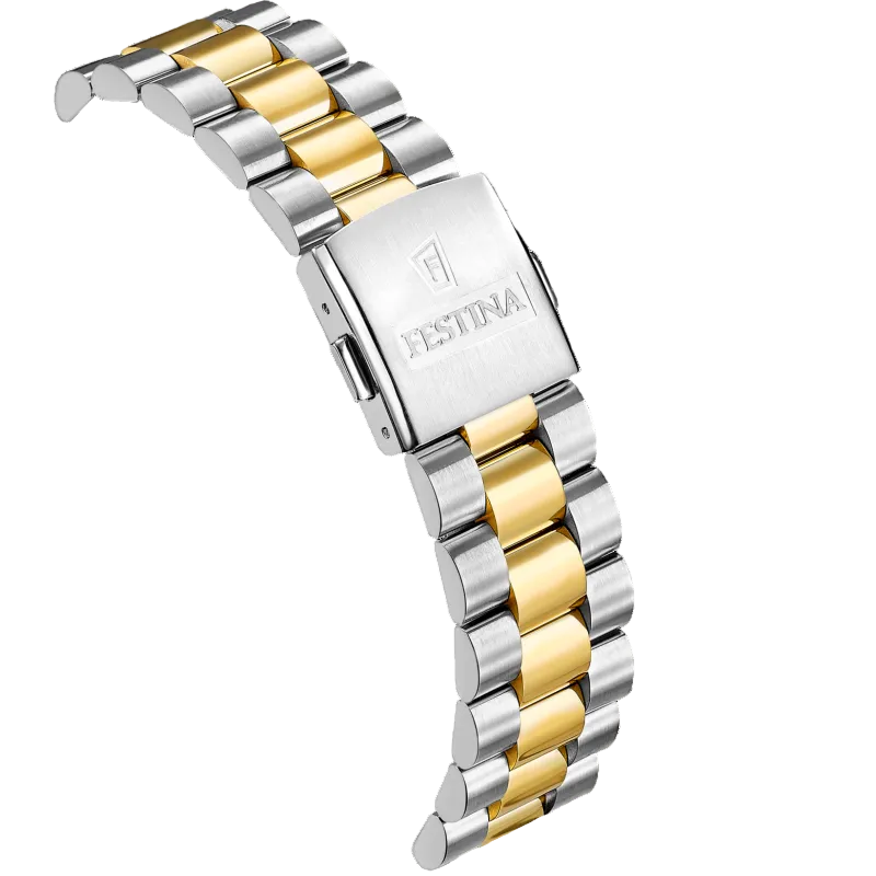 Festina Swiss Made Gold Dial Two Tone Stainless Steel Men's Watch F20085/A