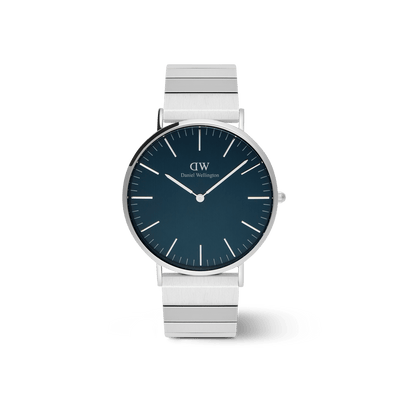 Daniel Wellington 经典钢琴链北极银腕表