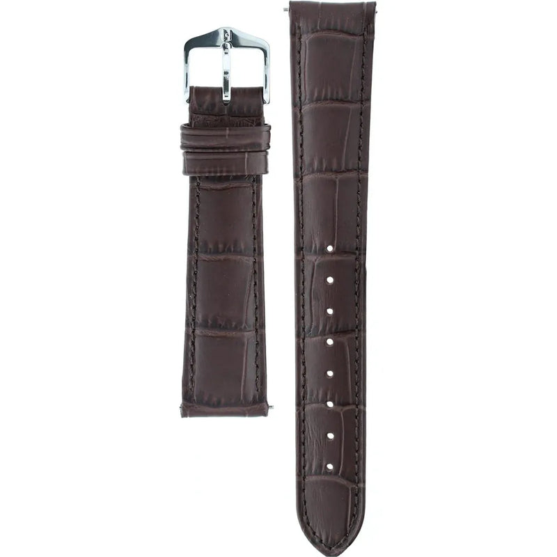 Hirsch Duke Brown Alligator Embossed Leather Watch Band 01029010-2-19