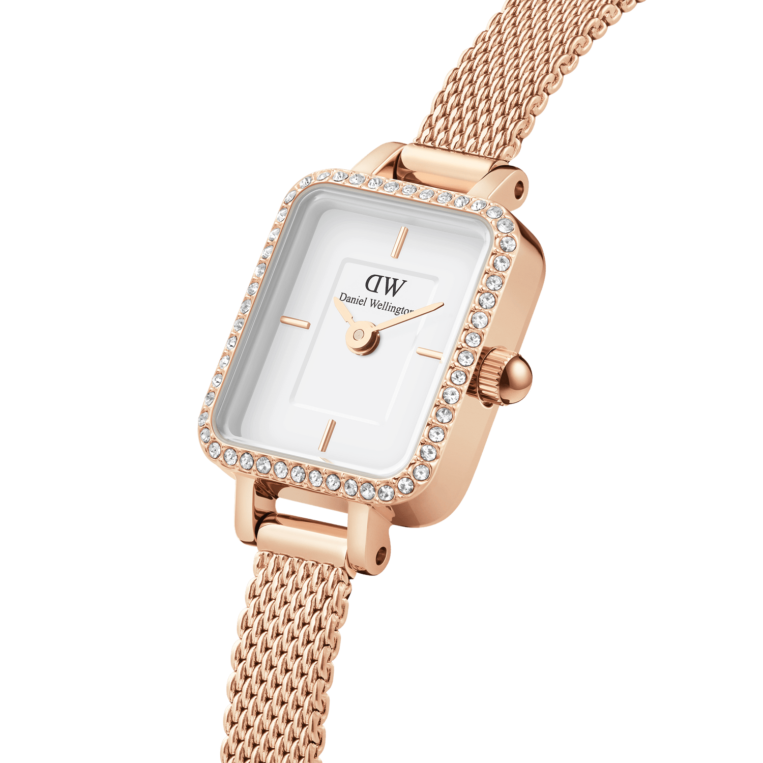 Daniel Wellington Quadro Mini Lumine Bezel Rose Gold Watch DW00100731