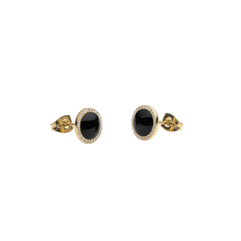 Daniel Wellington Audrey Black Agathe Gold Earrings DW00401408