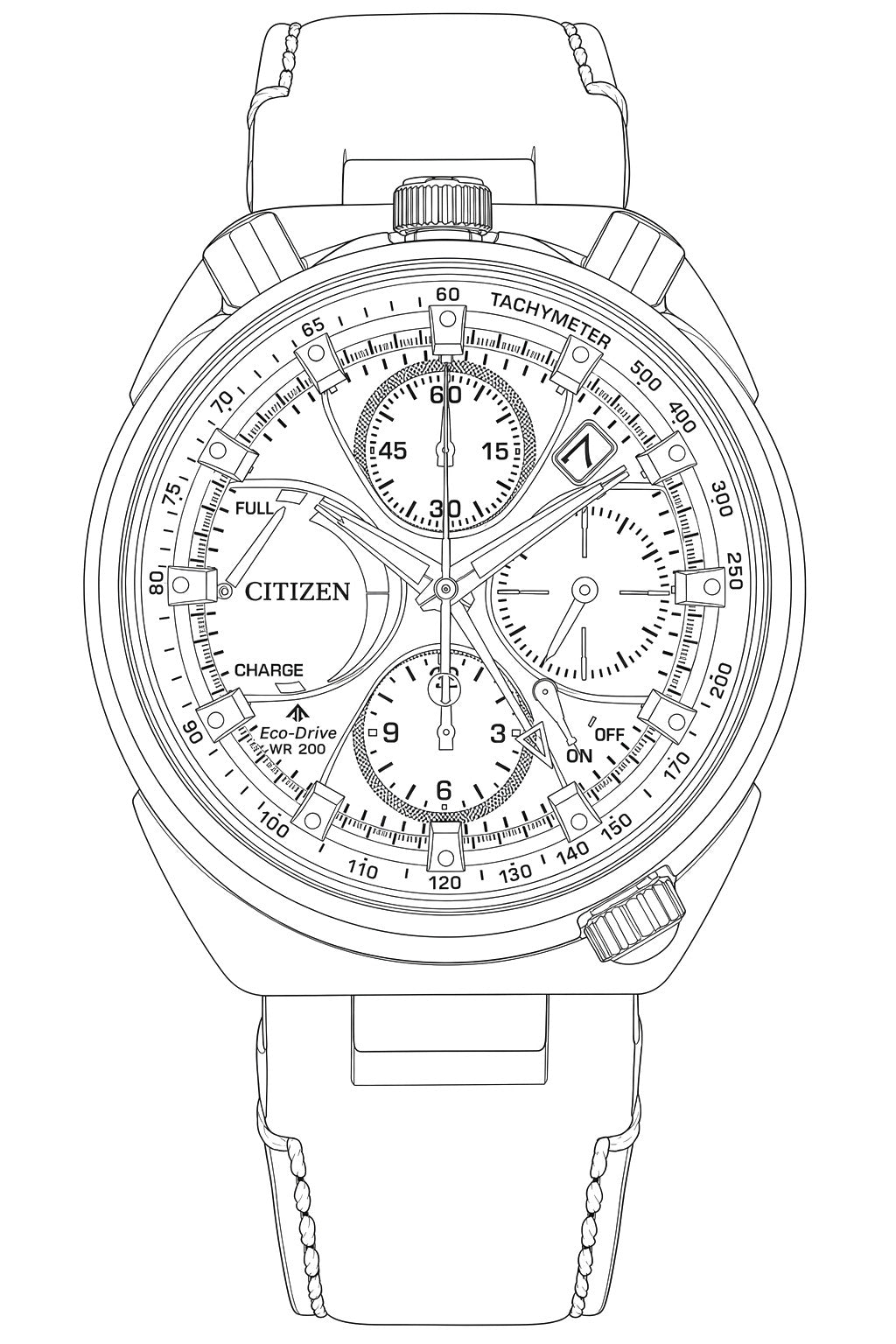Citizen Promaster Tsuno Chrono Racer AV0104-06W, green dial, brown leather strap