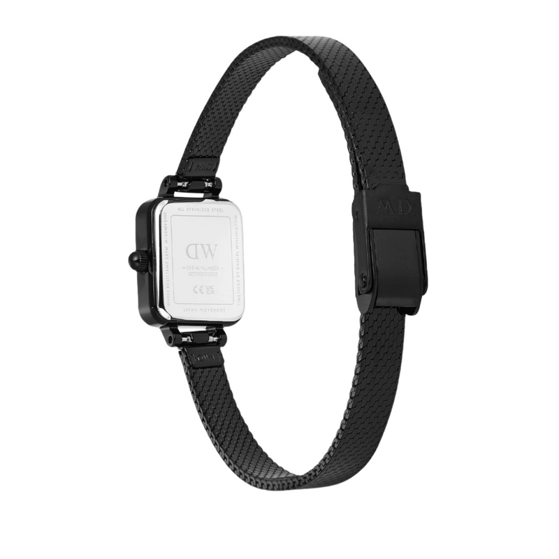 Daniel Wellington Quadro Mini Mirror Reflection Black Dial Watch DW00100802