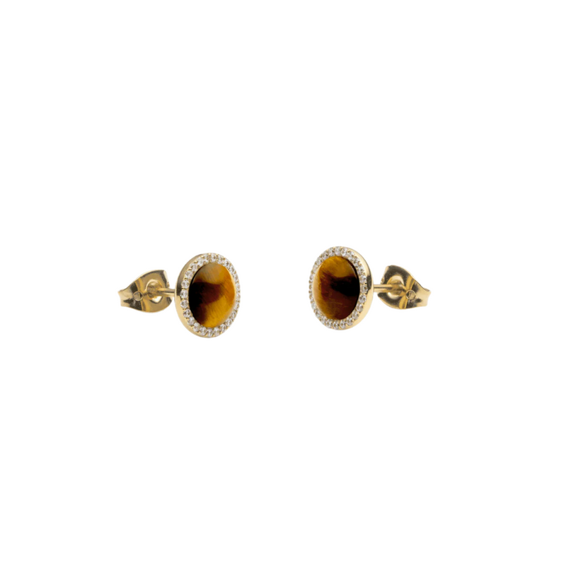 Daniel Wellington Audrey Tiger Eye Gold Earrings DW00401409