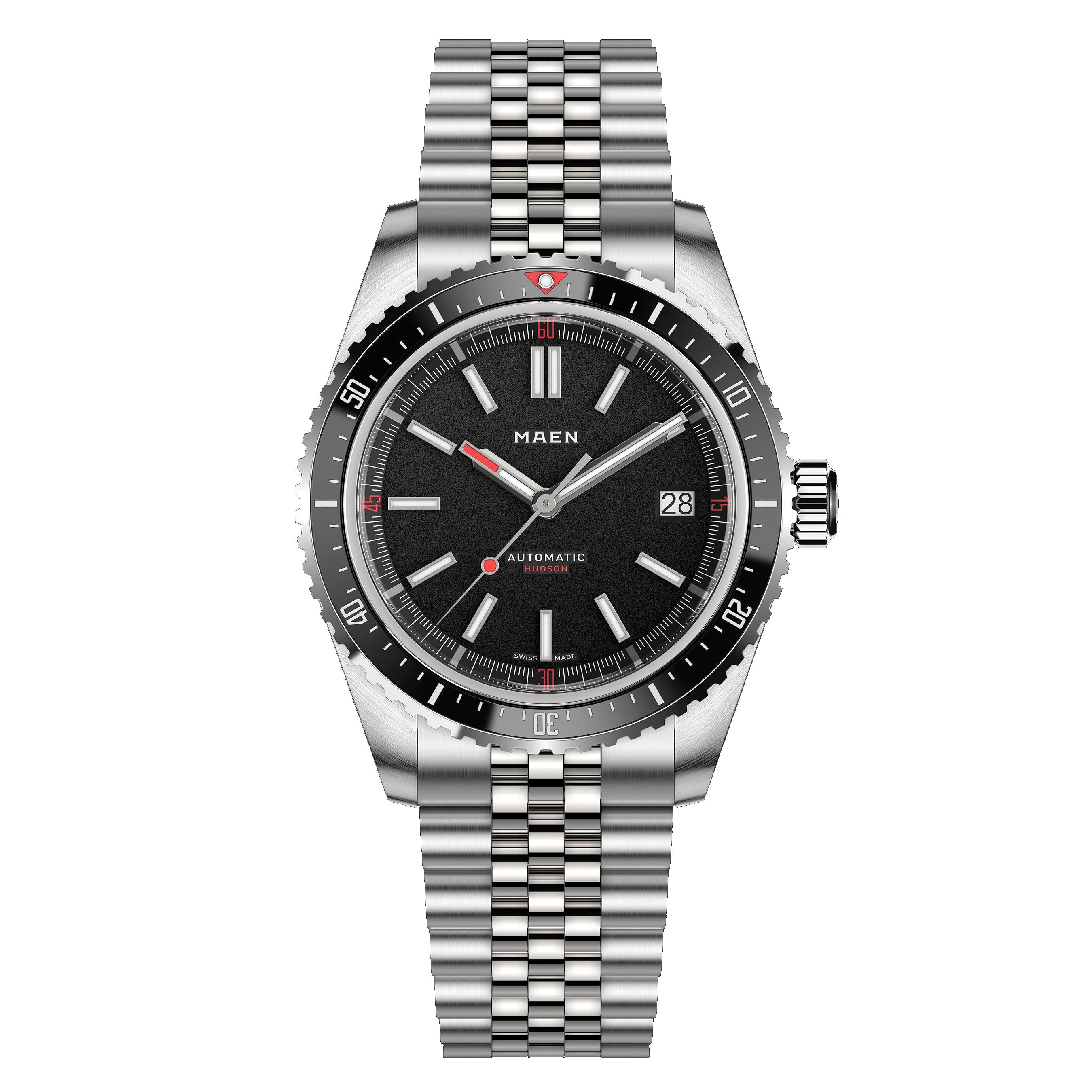 MAEN MAEN Hudson 38 MK5 Black Dial Date Automatic Watch M1.1.5 - Jubilee SKU1