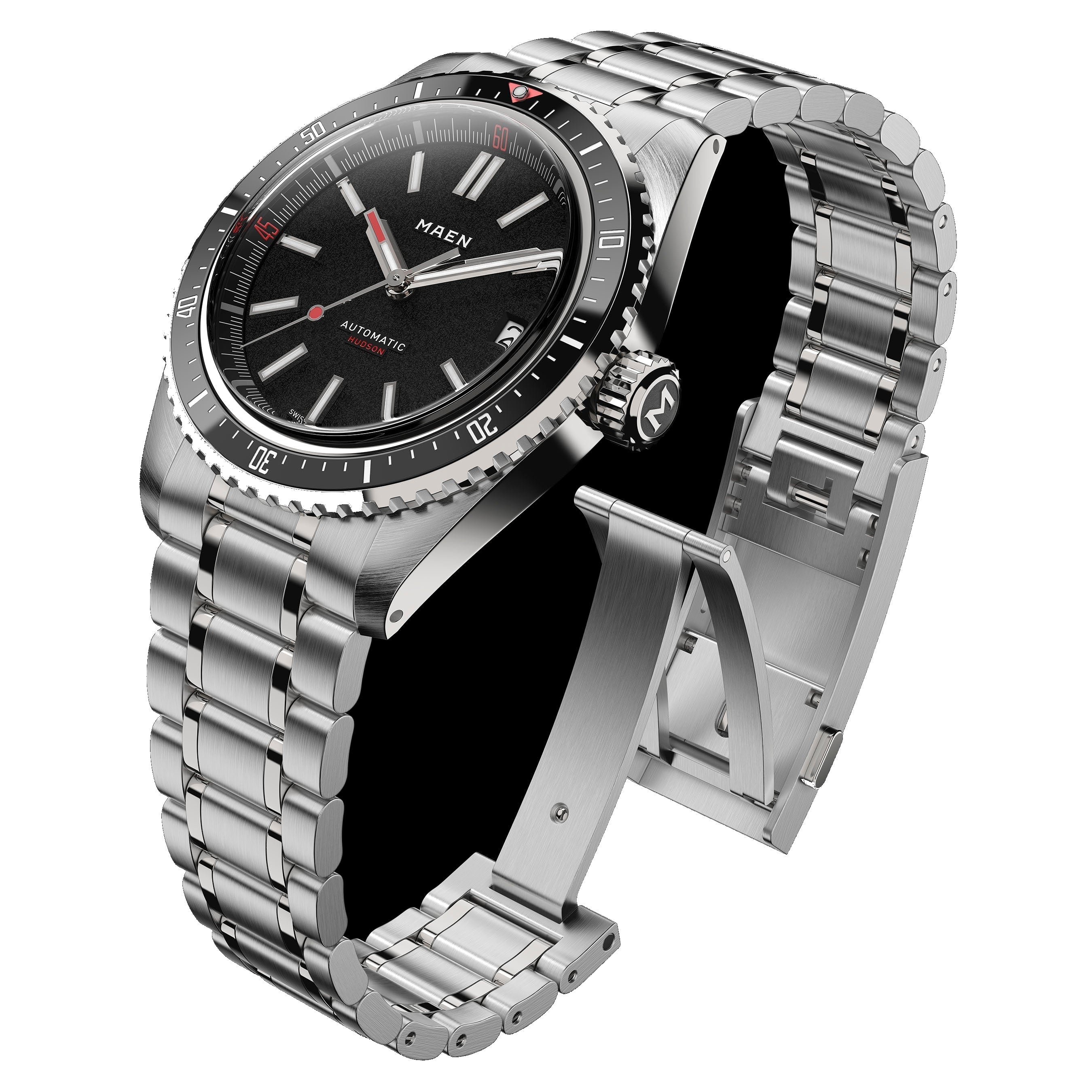 MAEN MAEN Hudson 38 MK5 Black Dial Date Automatic Watch M1.1.5 - 34open black