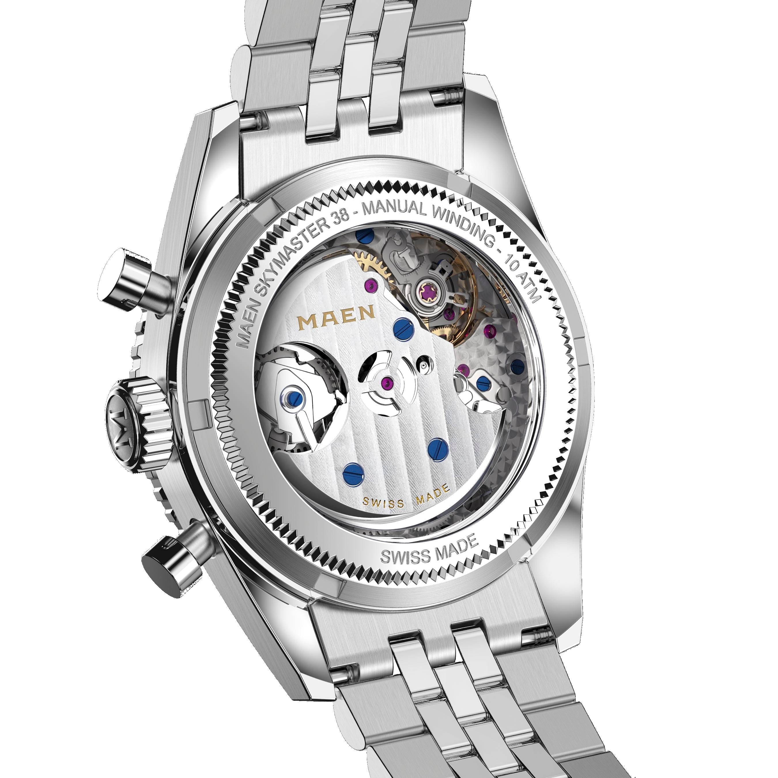 MAEN MAEN Skymaster 38 Chronograph Manual Wind Watch M6.1.4 - Caseback c7ef6a2b-06fb-4630-85f8-a565e0669f53