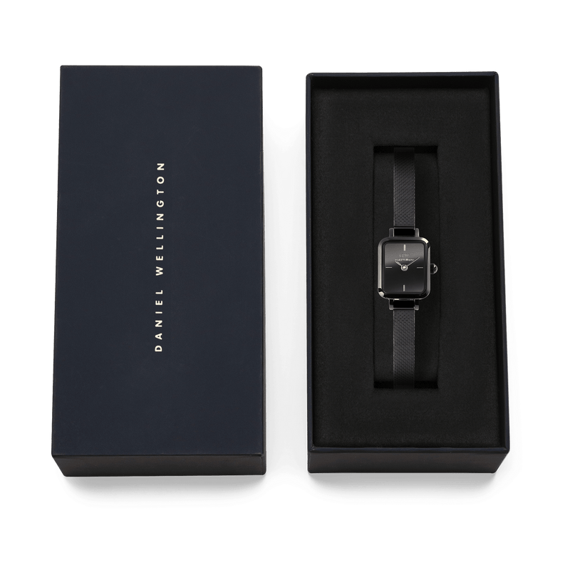 Daniel Wellington Quadro Mini Mirror Reflection Black Dial Watch DW00100802