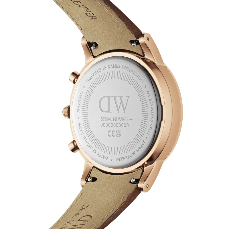 Daniel Wellington Iconic Chronograph 42mm Mawes Amber Sunray Watch DW00100640