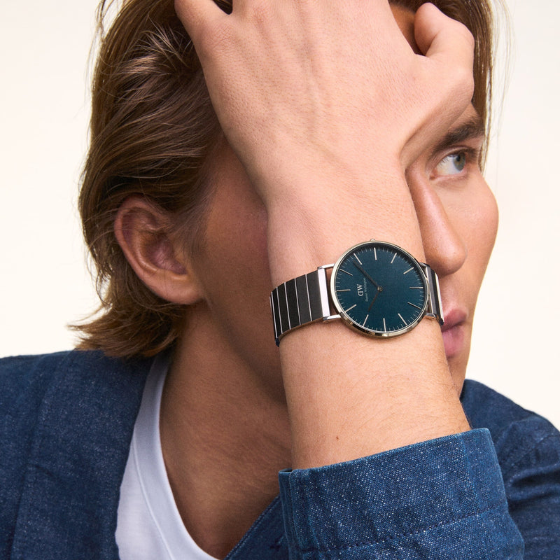 Daniel Wellington 经典钢琴链北极银腕表