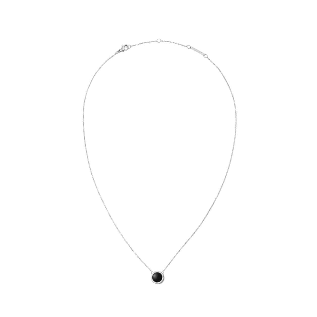 Daniel Wellington Audrey Black Agathe Silver Necklace DW00401457