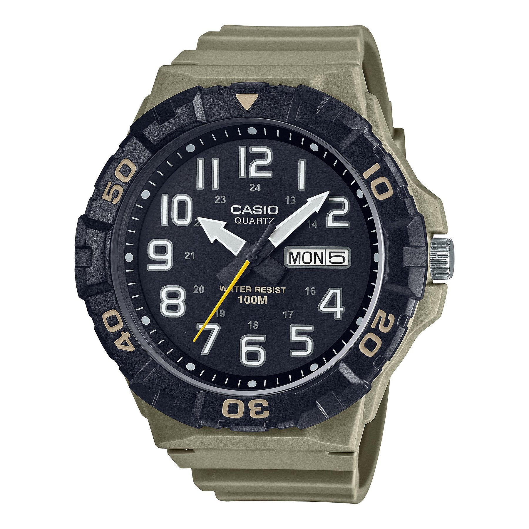 Casio Analog Diver Look Green Resin Band Watch MRW210H-5A