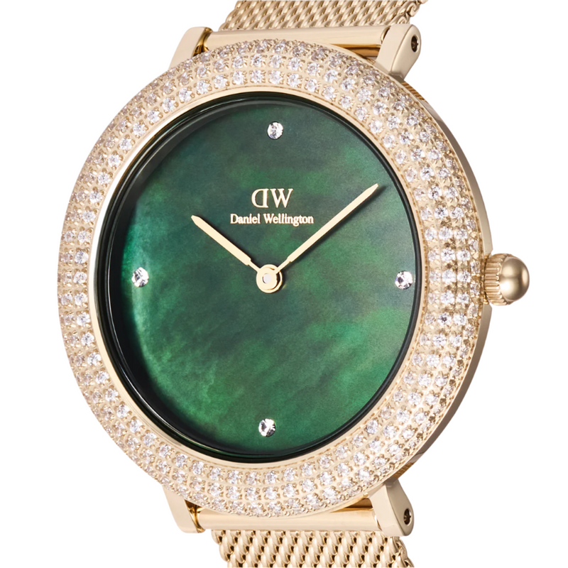 Daniel Wellington Crystalline Bezel Evergold Green Dial Watch DW00100824