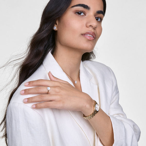 Daniel Wellington Ophelia Mini Beans Link White Dial Watch DW00100803