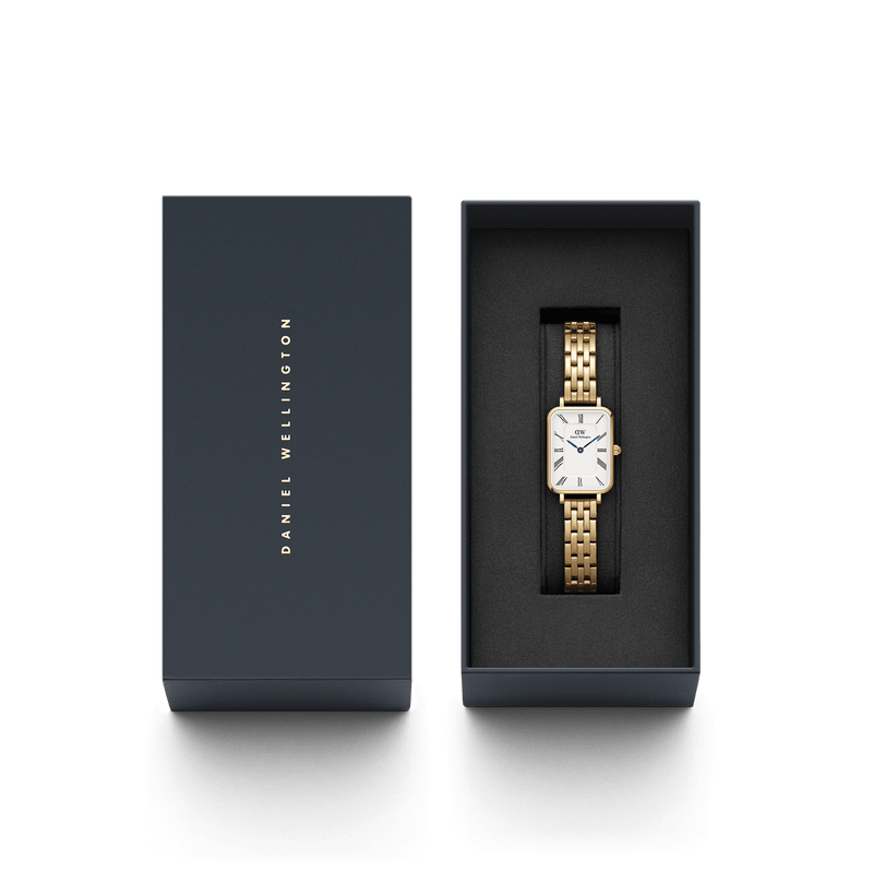 Daniel Wellington Quadro Roman Numerals 5-Link Gold Watch DW00100688