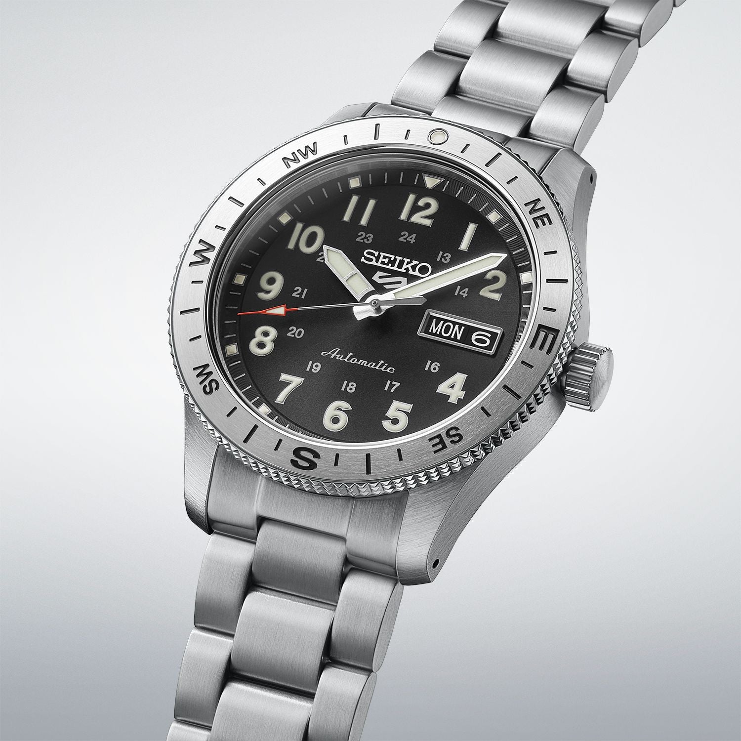 Seiko 5 Sports Field Black Dial Stainless Steel HDB006K