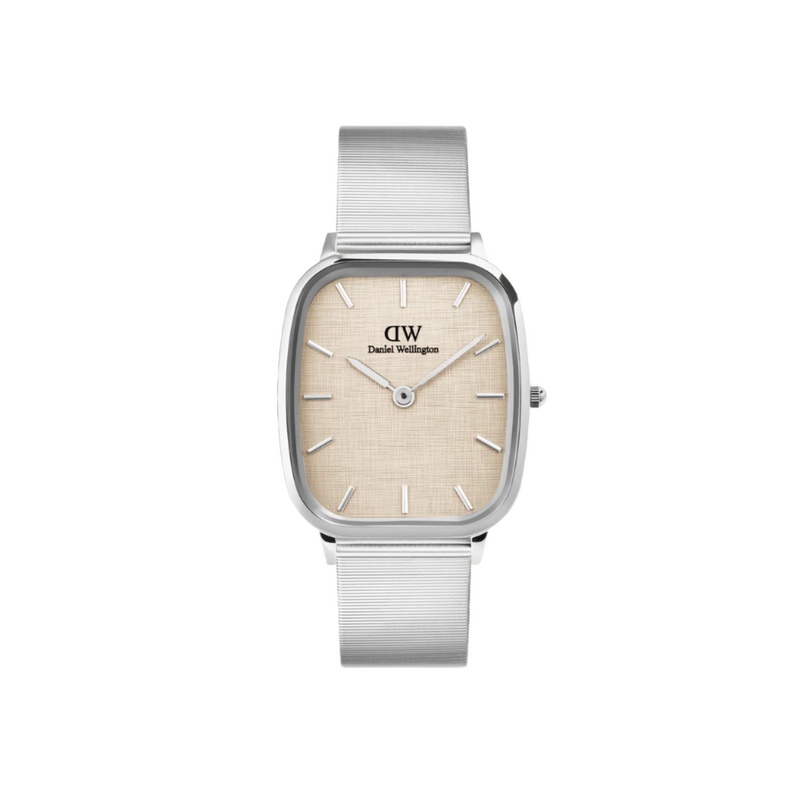 Daniel Wellington Marlon Sterling Wire Vintage Linen Pattern Dial Watch DW00100812