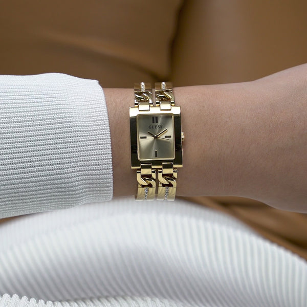 Guess Gold-Tone Square Analog Watch GW0668L2