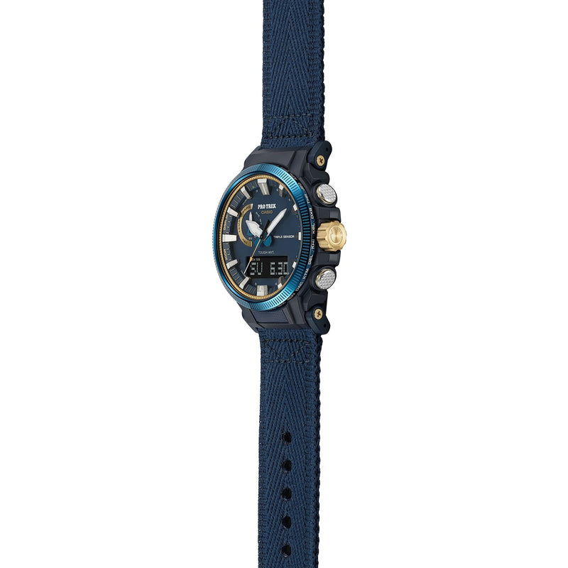 Casio Protrek Vintage Solar Leather Blue Dial Watch PRW61SS-2D