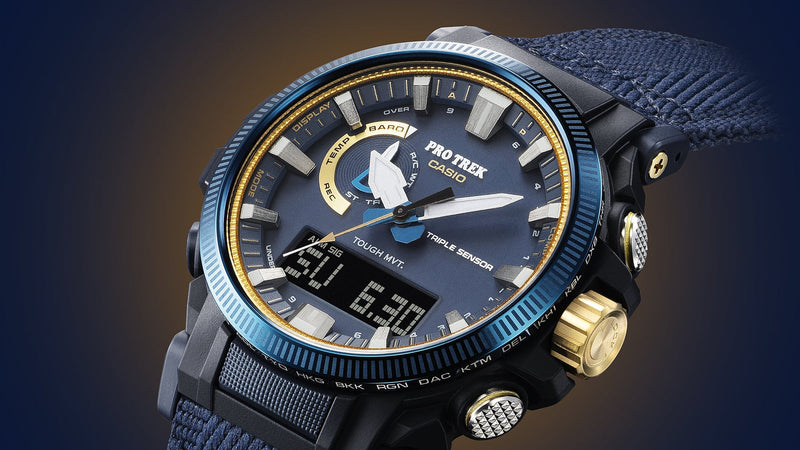 Casio Protrek Vintage Solar Leather Blue Dial Watch PRW61SS-2D