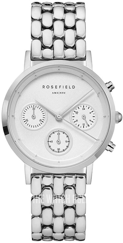 Rosefield Gabby 33 毫米白色表盘不锈钢手表 NWG-N92