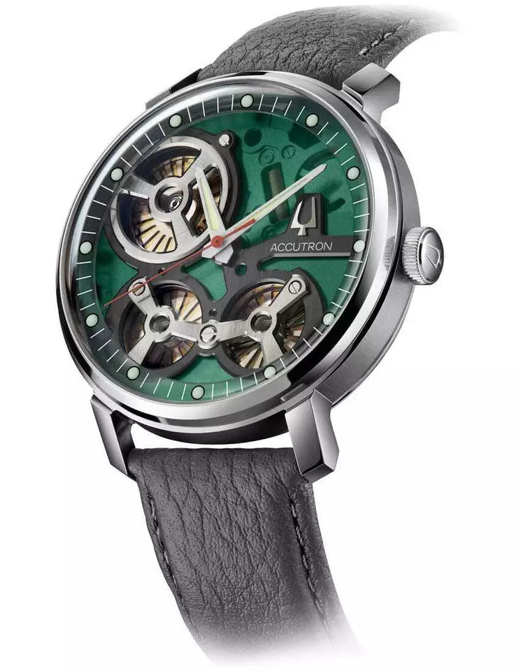 Bulova Accutron Spaceview 2020 黑色皮革表带手表 2ES6A005