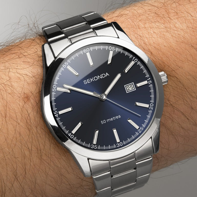 Sekonda Stainless Steel Blue Dial Watch SK1943