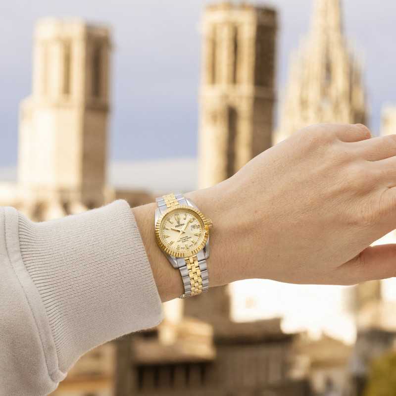 Festina Swiss Made Classic Gold Dial Two Tone Stainless Steel Women’s Watch F20088/2