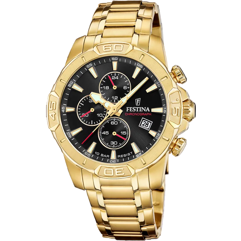 Festina Timeless Chronograph Black Dial Stainless Steel Men's Watch F20705/4