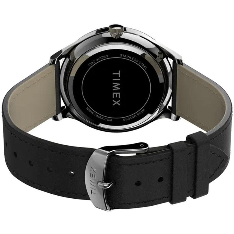 Timex Easy Reader 40 White Dial Black Leather Strap Watch TW2T71800