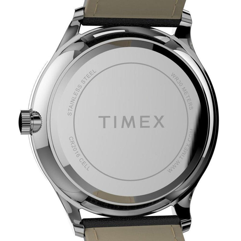 Timex Easy Reader 40 White Dial Black Leather Strap Watch TW2T71800