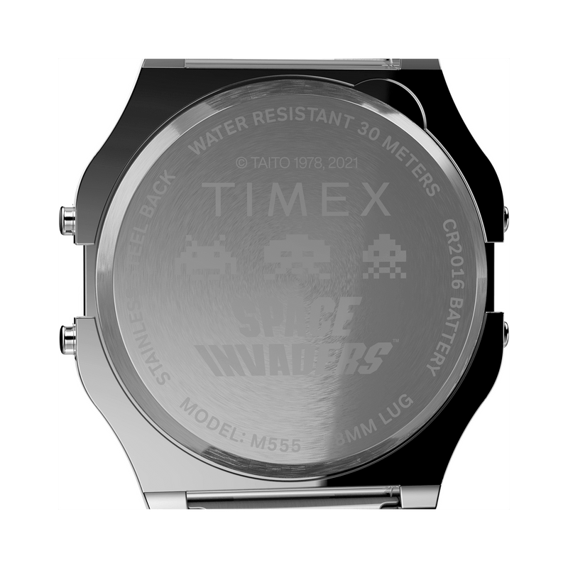 Timex T80 太空侵略者银色不锈钢手表 TW2V30000 