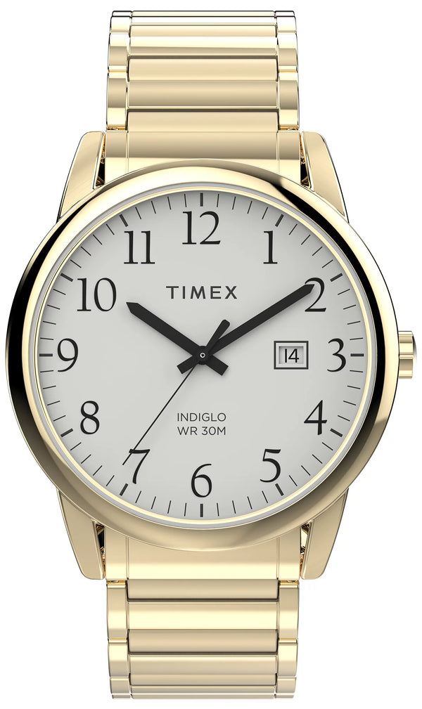 Timex Easy Reader 40 毫米白色表盘金色手表 TW2W52000