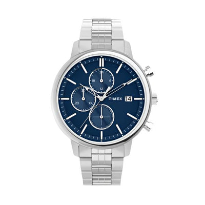 Timex Chicago 45 毫米不锈钢蓝色表盘手表 TW2W67900