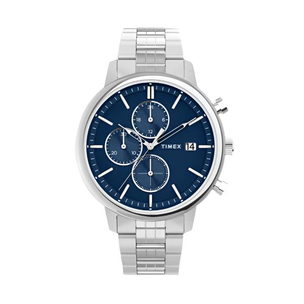Timex Chicago 45 毫米不锈钢蓝色表盘手表 TW2W67900